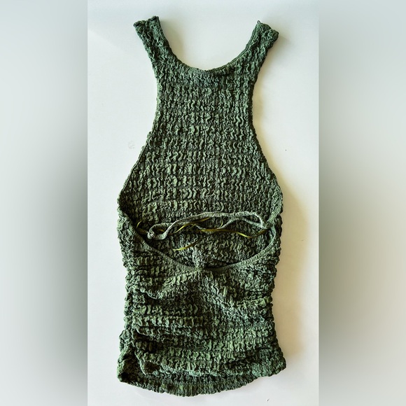 Zara Textured Halter Top Green - Picture 8 of 9